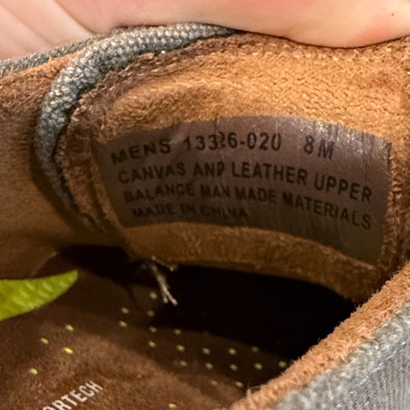 Men's Size 8 Florsheim Canvas Derby Shoes Grey/Brown - Picture 5 of 9